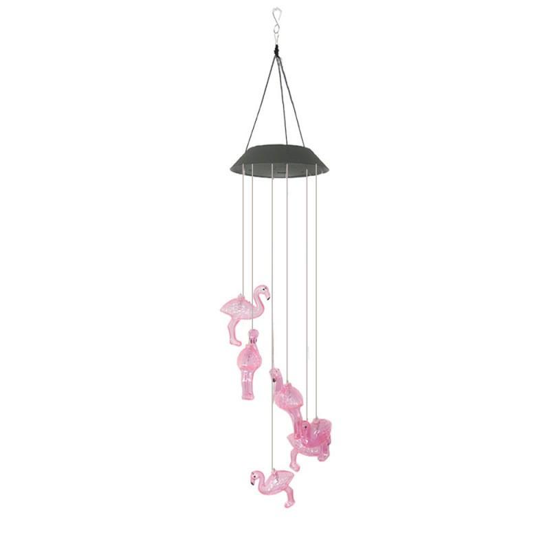 Solar Powered Wind Chime With LED Lights Metal Bells Hummingbird Butterfly Decor Garden Patio Yard
