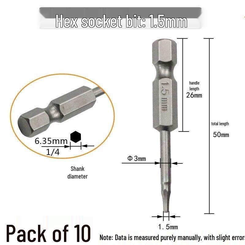 Hex Bit Set for Drills: Super Hard S2 Industrial Extended Screwdriver and Wrench Bits