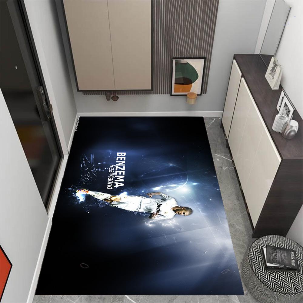 Football Player Action Floor Mat Suitable for Decorate room Outdoor Foyer Dining Room Antislip Carpet Office home decor