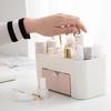 Cosmetic Organizer with Drawer - Makeup Brush Holder and Skincare Compartment Vanity Case