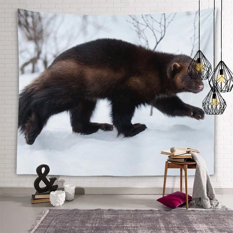 

Cute Mink Animal Decorative Tapestry Home Wall Living Room Office Decorative Tapestry 74x94cm(29x37in)