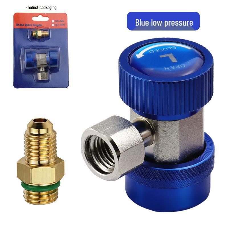 R134a Car AC Refrigerant Charging Quick Connector Adapter for High & Low Pressure