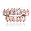 Halloween Costume Party Teeth Grillz 18K Real Gold Plated Smooth Slanted Grillz Hip Hop Dental Jewelry for Men Women