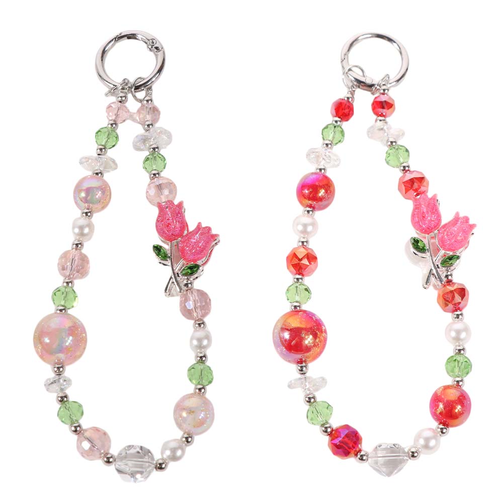 Wrist Chain Cell Phone Chain Pearl Mobile Phone Lanyard Crystal Bead Phone Strap  Women/Lady/Girl