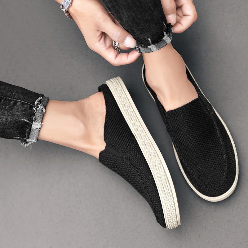 Chaussures décontractées en toile fine pour semi-remorque, tissu lasagne pour conduite occasionnelle en été
