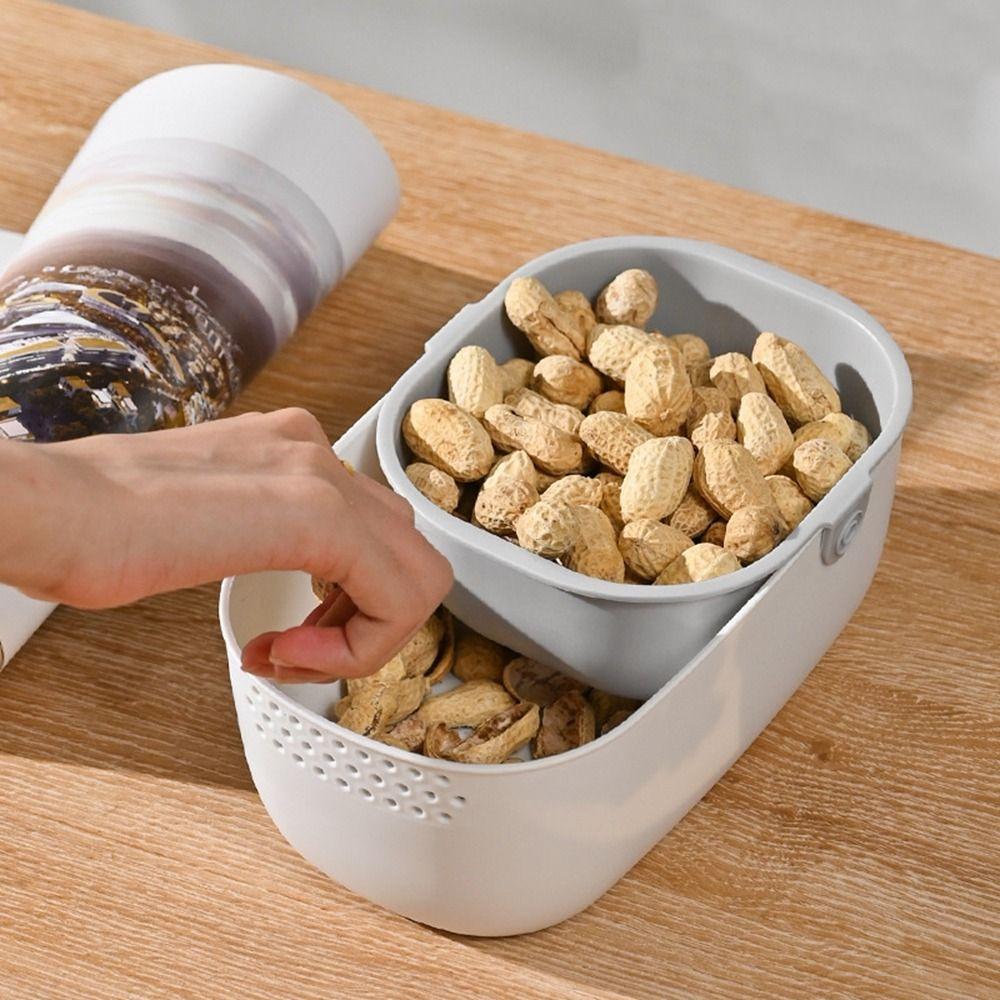 Drainable Snack Storage Box Large Capacity Fruit Plate Practical Dried Fruit Box for Home