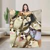 Meowl Cat Owl Winter Forest Flannel Throw Blanket Ultra Soft Plush For Adults Kids Living Room Quality Bedspread