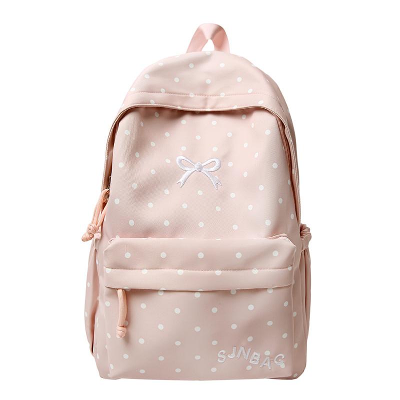 Campus Schoolbag Student Polka Dot Backpack Large Capacity Women's Backpack