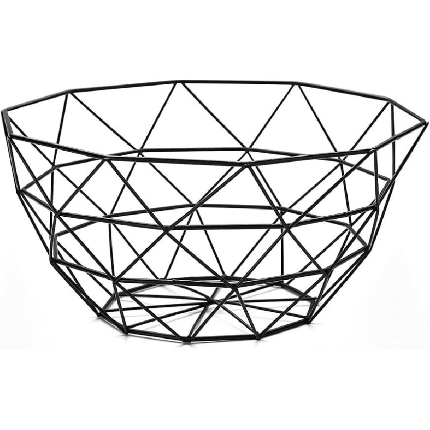 HOMQUEN Fruit Basket, Fruit Bowl, Metal Wire Fruit Basket for kitchen, Fruit Bowl for Kitchen Counter, Basket for Fruits, Vegetables, Breads, Snacks,