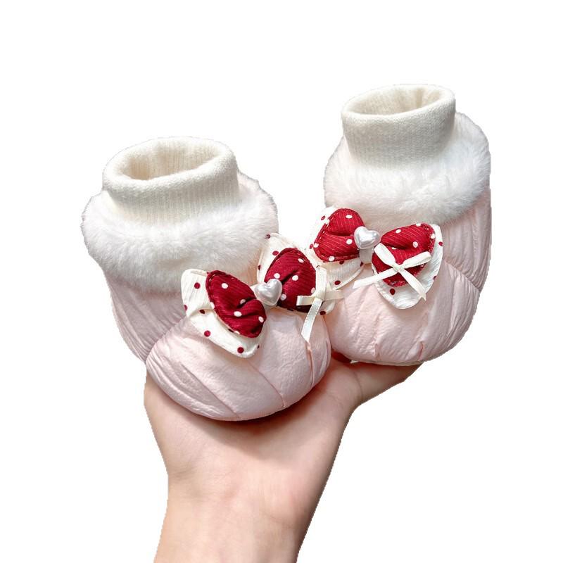 Winter Plush Soft Sole Baby Shoes for 0-12 Months – Anti-Slip, Anti-Drop Sock Style