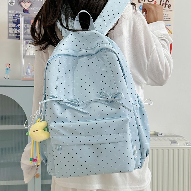 Polo Dot Printed Backpack Women's Large Capacity Backpack Student Schoolbag