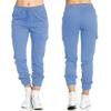 Women S Cargo Casual Elastic Waist Drawstring Side Pocket Long Pants