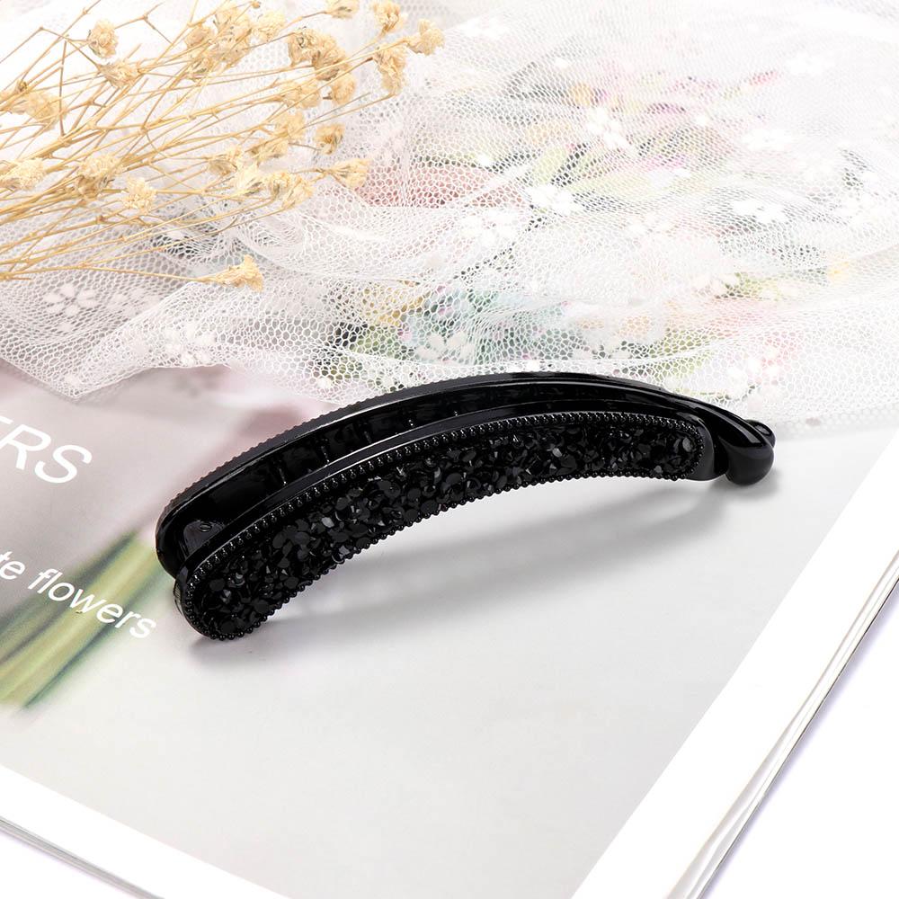 Women Crystal Rhinestone Girls Classic Banana Barrette Hair Clip Claw Hairpin Hair Accessories