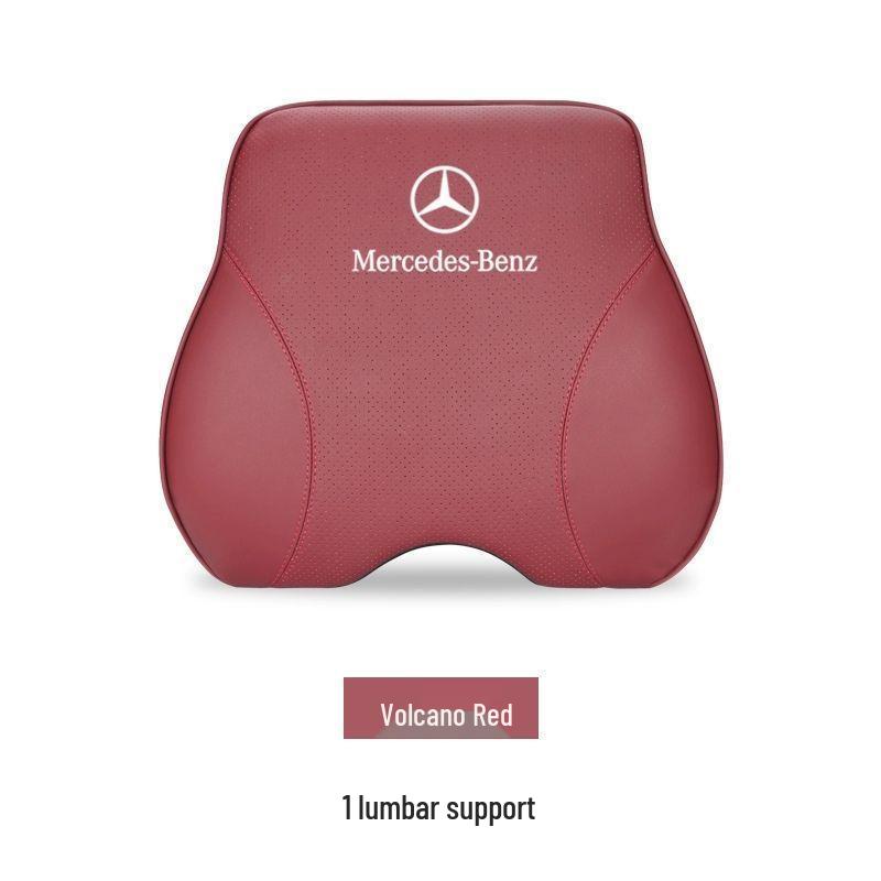 Cojín de Cabeza y Respaldo de Cuero Genuino para Coche Mercedes-Benz - Almohada Universal para E300L, C260, GLC (Todas las temporadas)