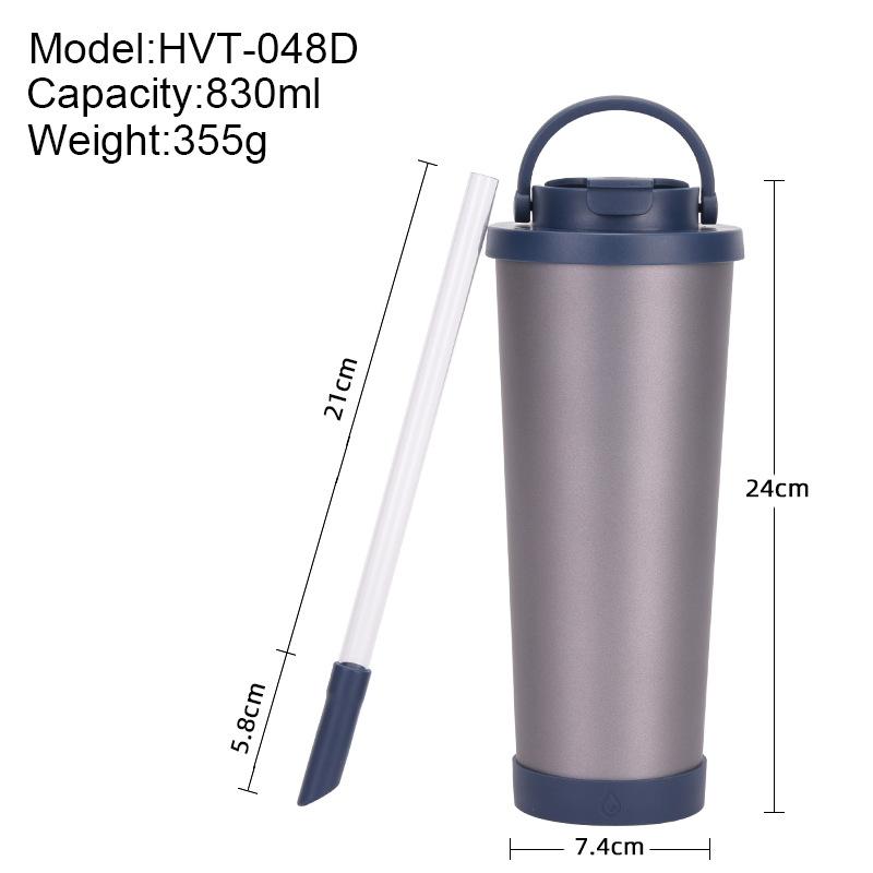 830Ml Large-Capacity Double-Layer Pure Titanium Thermos Cup, Simple High-End Water Cup, High Value Pure Titanium Cup Inside And Outside
