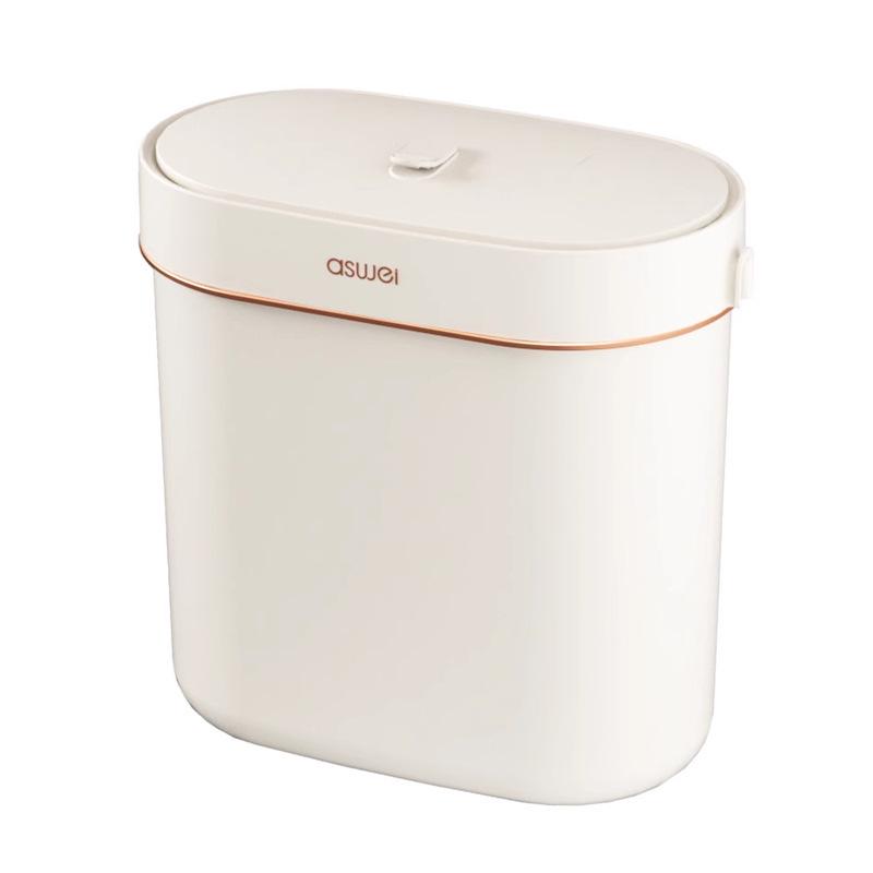 Wall-Mounted Kitchen & Bathroom Trash Can with Lid - Slim Design for Tight Spaces