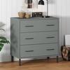 VidaXL Buffet with 3 Drawers, Side Cabinet with Storage, Living Room Furniture, Interior, Industrial, Grey 350980