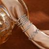 10Pcs/Set Geometric Trendy Gold Copper Color Cuff Rings Set For Women Girl Metallic Stainless Steel Minimalism Fashion Chic Ring