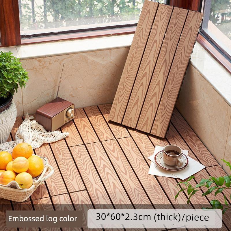 Outdoor Interlocking Flooring, Outdoor Plastic Wood Flooring, Balcony Bathroom Floor Mat, Environmentally Friendly, Anti-Corrosion, No Joist Terrace