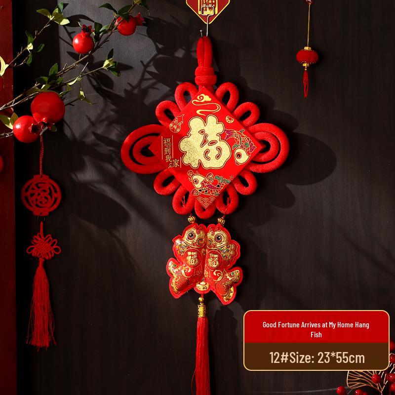 

2025 год Змеи Китайский узел Подвесное украшение - Большой кулон с иероглифом Фу для гостиной, прихожей, новогоднего украшения.