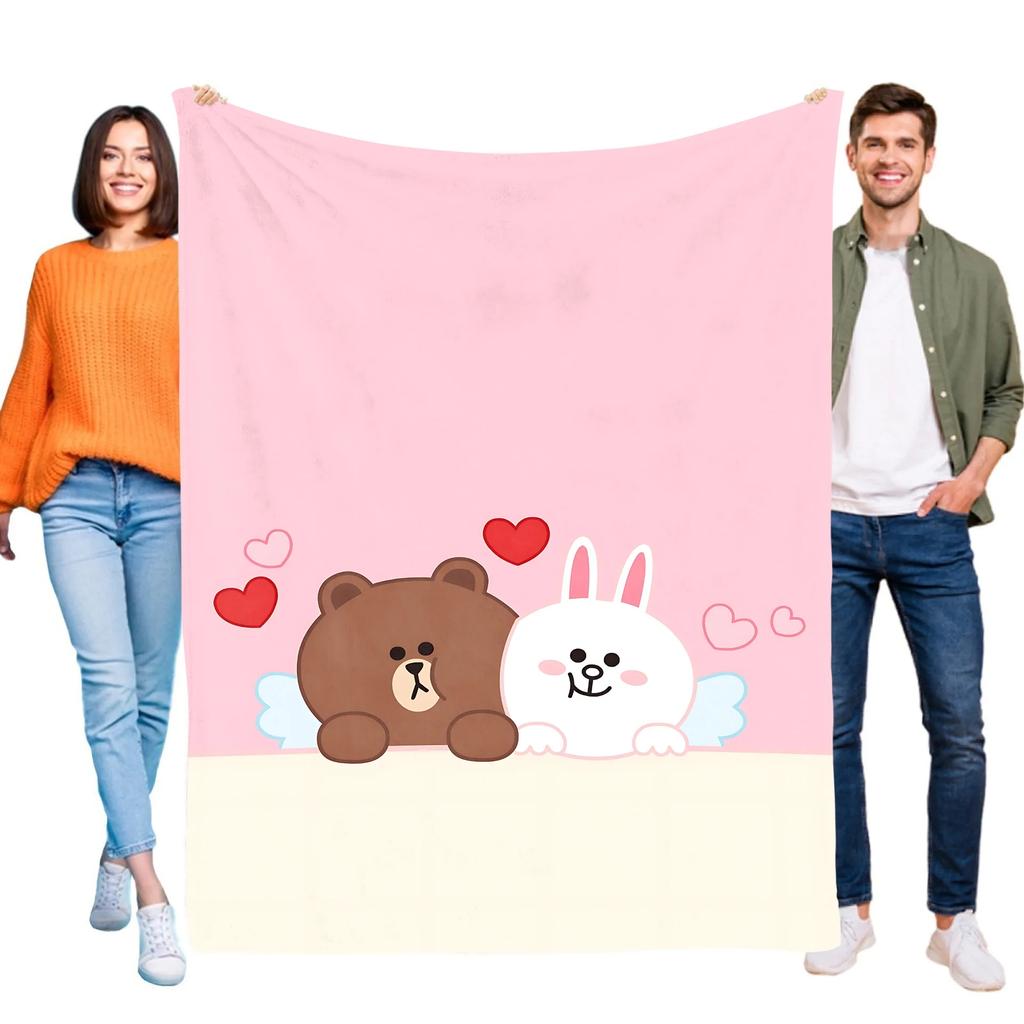 Brown Bear Throw Blanket for Bed Decor Home Textiles Comforter Cooling Sofa Blanket Halloween Summer