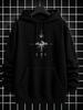 Unisex Hoodie, Halloween, Mystic Compass Print, Pullover Sweatshirt, Streetwear Gothic Style, Autumn Winter Casual Wear, Front Pocket And Drawstring H