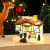 New Christmas decorations, resin luminous small house with lights, dreamy European-style snow house, Christmas gift