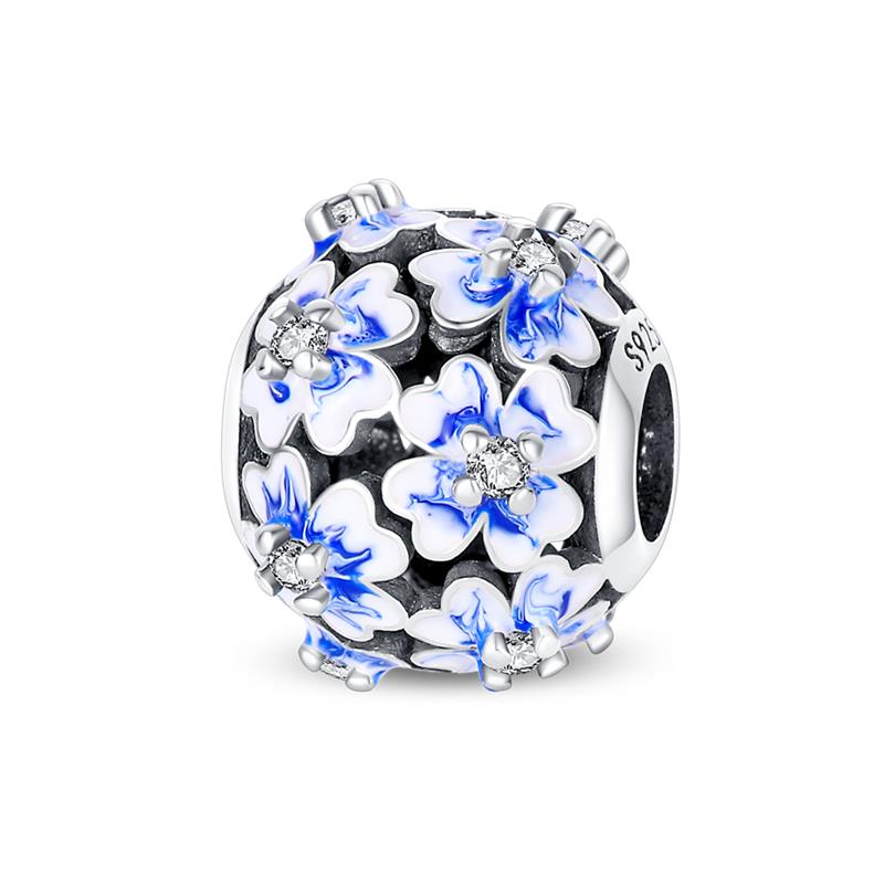 Suitable For Pan Original Braceletcopper Colorful Flowers Gemstone Butterfly Spring Charm Beads Exquisite Diy Jewelry