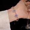 Dopamine Rhinestone Heart Pendant Bracelet: Sweet, Cool, Versatile Hand Jewelry with High-End Feel