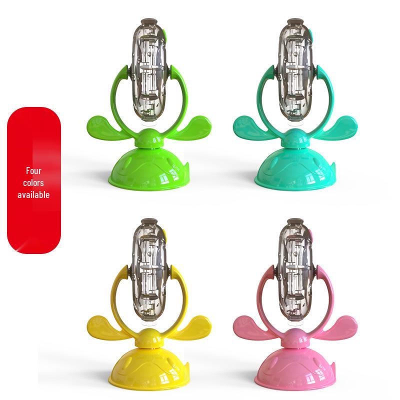 Cat Toy Boredom Buster: Rotating Windmill & Food-Leaking Ferris Wheel