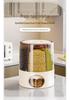 Rotating Grain Storage Box: Insect- and Moisture-Proof Sealed Rice Container with Dividers.