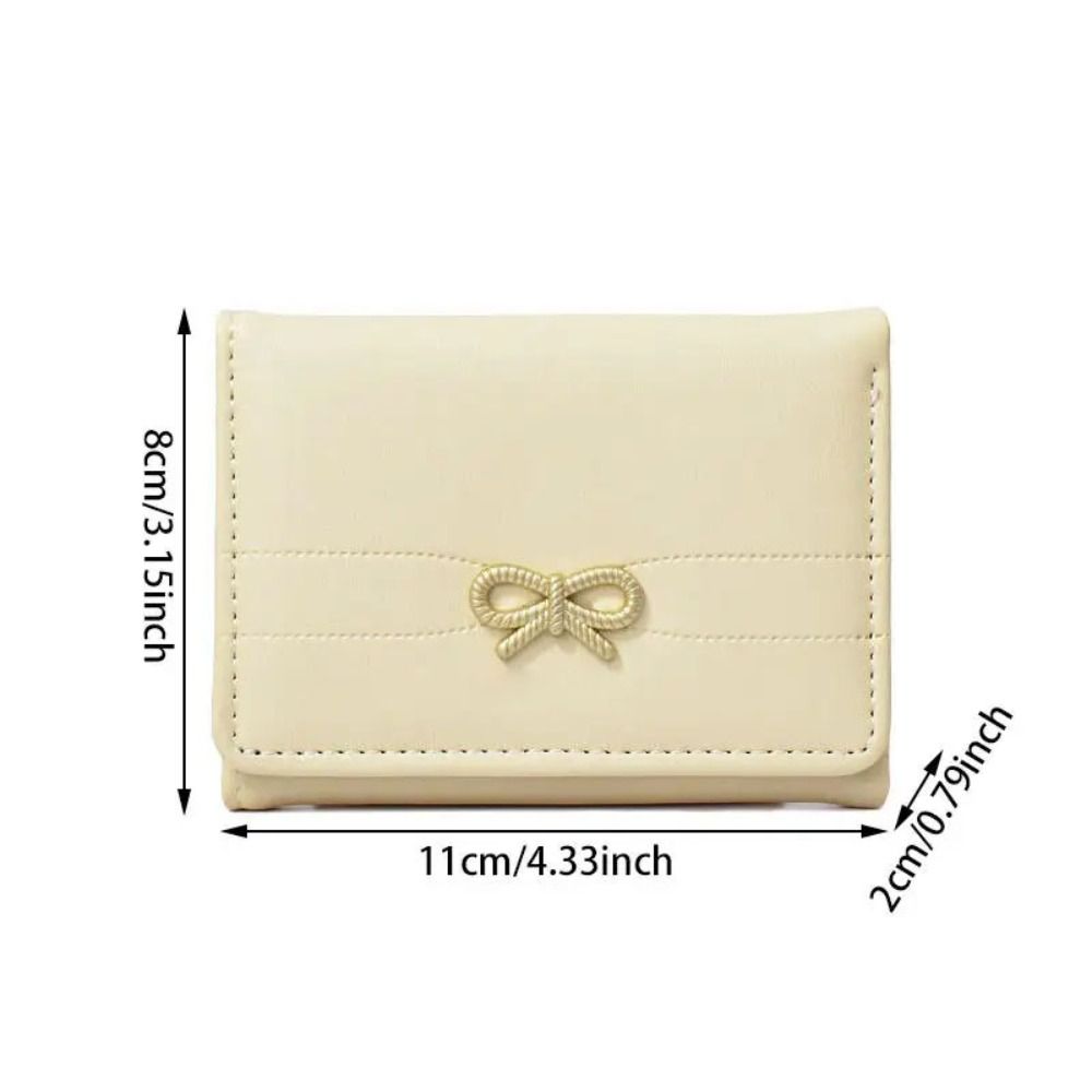 Bow Student Simplicity Wallet Solid Color Card Organizer Portable Card Holder  Card Holder Bag
