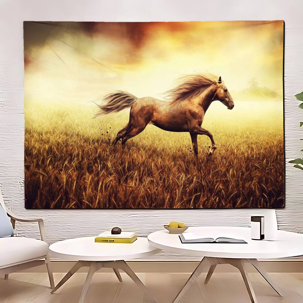 Running Horse Tapestry Customizable Tapestries Of Various Styleswall Hangings Celebrity Photo Printingwall Hangings