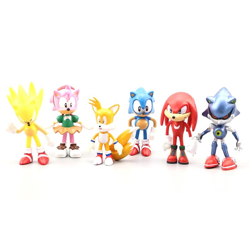 Sonic the Hedgehog 6Pieces/Lot Figures PVC Shadow Tails Characters 2019 Sonic the Hedgehog 6Pieces/Lot Figures PVC Shadow Tails Characters 2019