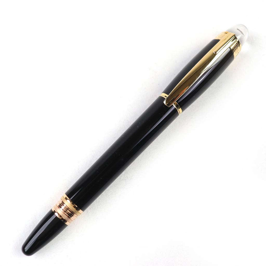Very Good MONTBLANC fountain pen Starwalker white star Black Red Gold 14K mens Used