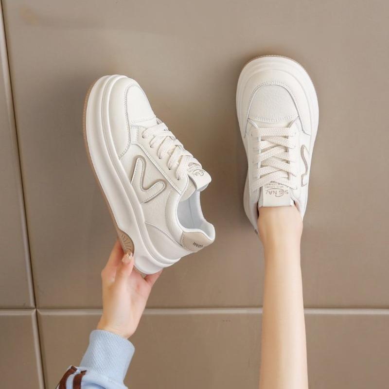 

белая обувь на толстой подошве женская осенняя новая универсальная женская обувь спортивная обувь кеды мягкая подошва повседневная женская обувь 40 хаки