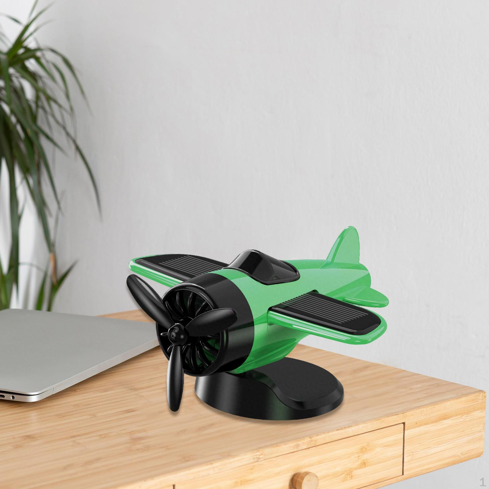 

Drifting Airplane Ornament for Car Dashboard Solar Powered Accessory зелёный