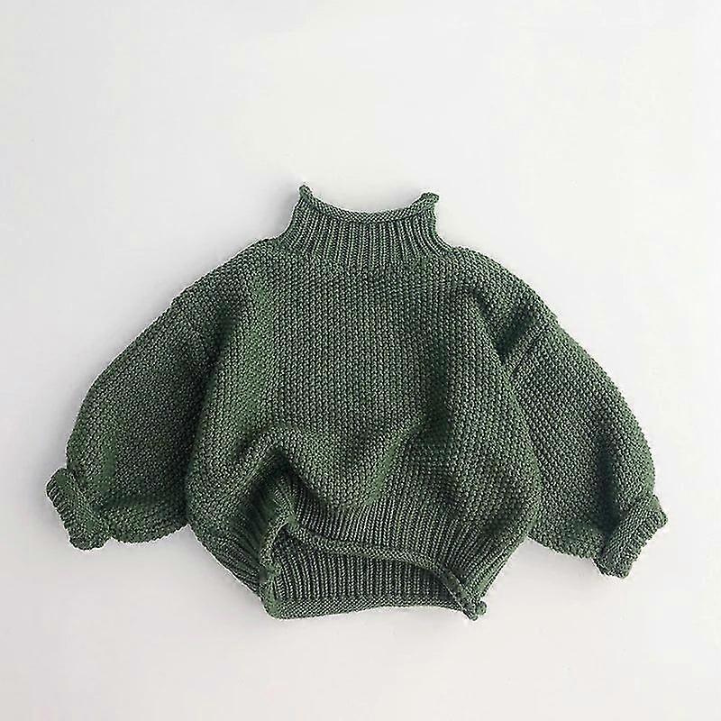 Winter Kids Sweater Vintage Boys Knitwear Solid Turtleneck Girls Sweaters