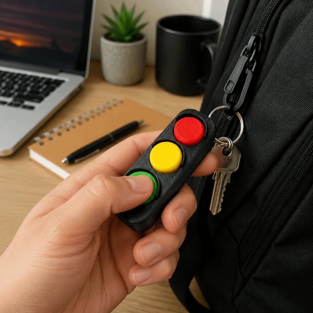 Portable Fidget Clicker Keychain Lightweight Traffic Light Fidget Toy Backpack Charm  Daily Use
