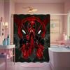 1pc Marvel-Inspired Red & Superhero Shower Curtain with Batman-Inspired Design - Durable Polyester Bathroom Decor, Machine Was