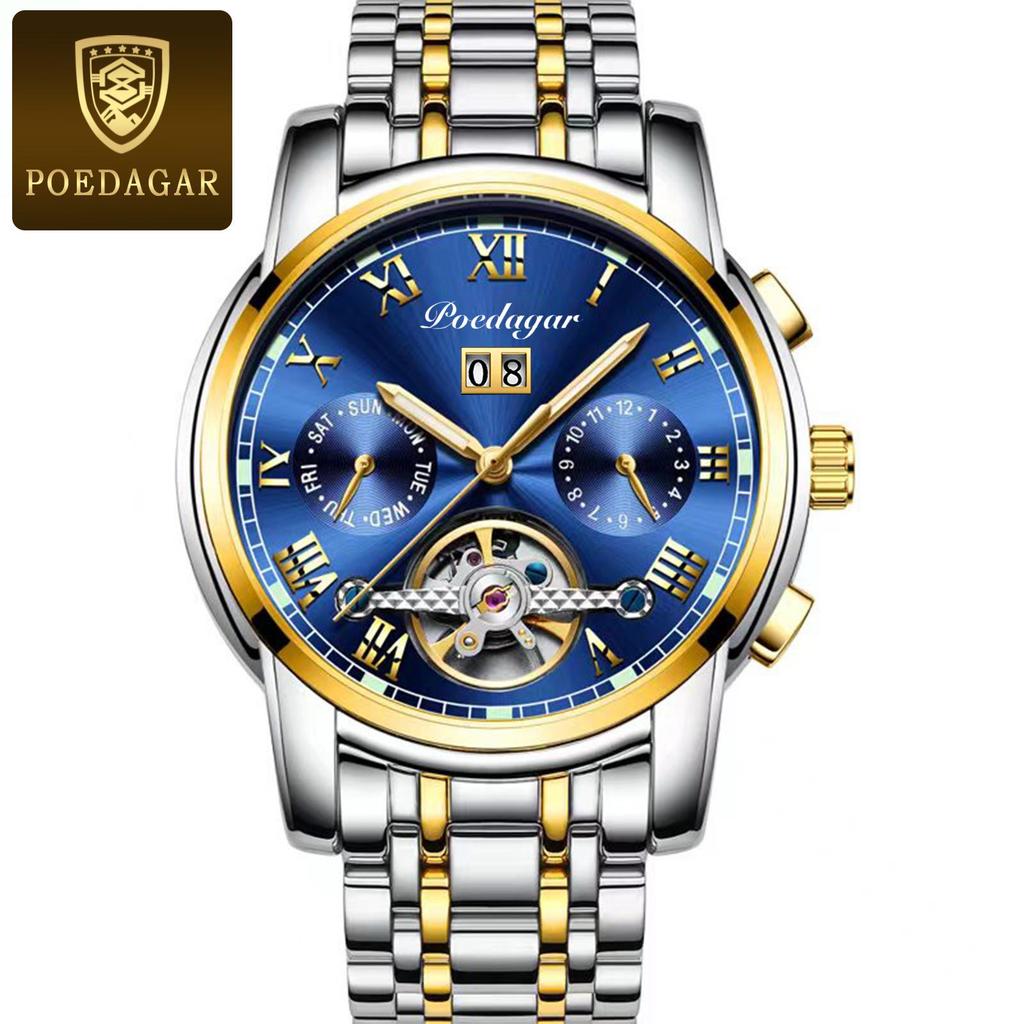 TikTok Trending Men's Automatic Waterproof Stainless Steel Luminous Skeleton Watch