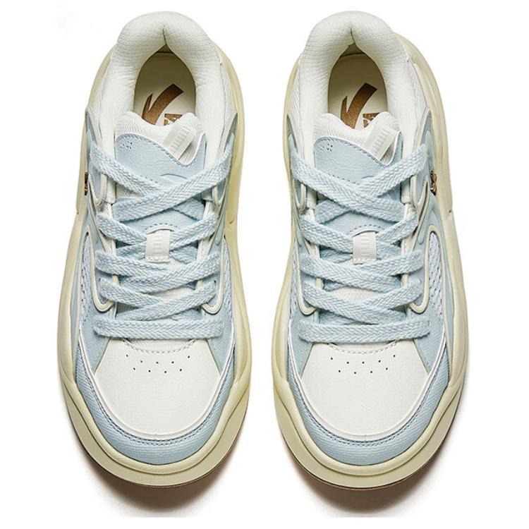 Anta Xiaocanglan Fabric Synthetic Leather Versatile Trendy Non-Slip Wear-Resistant Low-Top Skate Shoes Women Sneaker Blue White 122448036-4