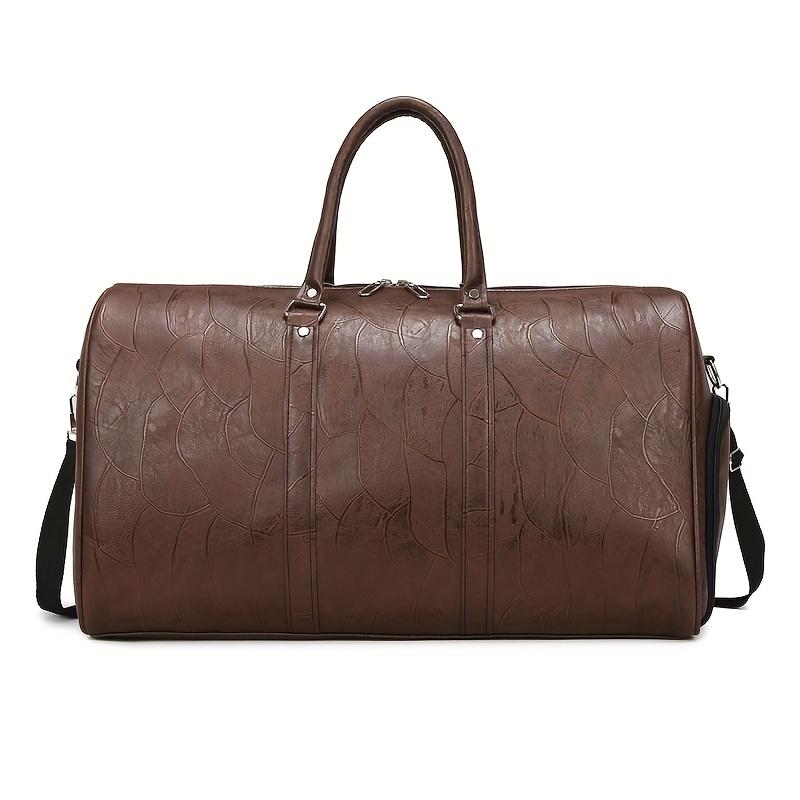 

Retro Men S Travel Bag In a Simple And Spacious Design, Suitable for Casual Use, with Both Hand And Crossbody Options. темно-коричневого кольору