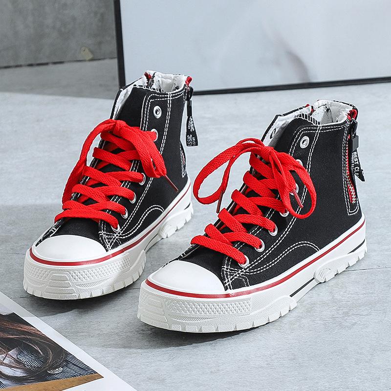 

Осенняя новая тканевая обувь, индивидуальный стиль, тренд, студенческая повседневная обувь, универсальная корейская версия, высокие холщовые туфли для пар 40