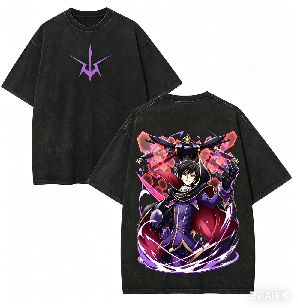 Code Geass Anime Lover Washed Tshirt Year Round Clothing High Quality Personality Clothes Plus Size Unisex Gift High Quality