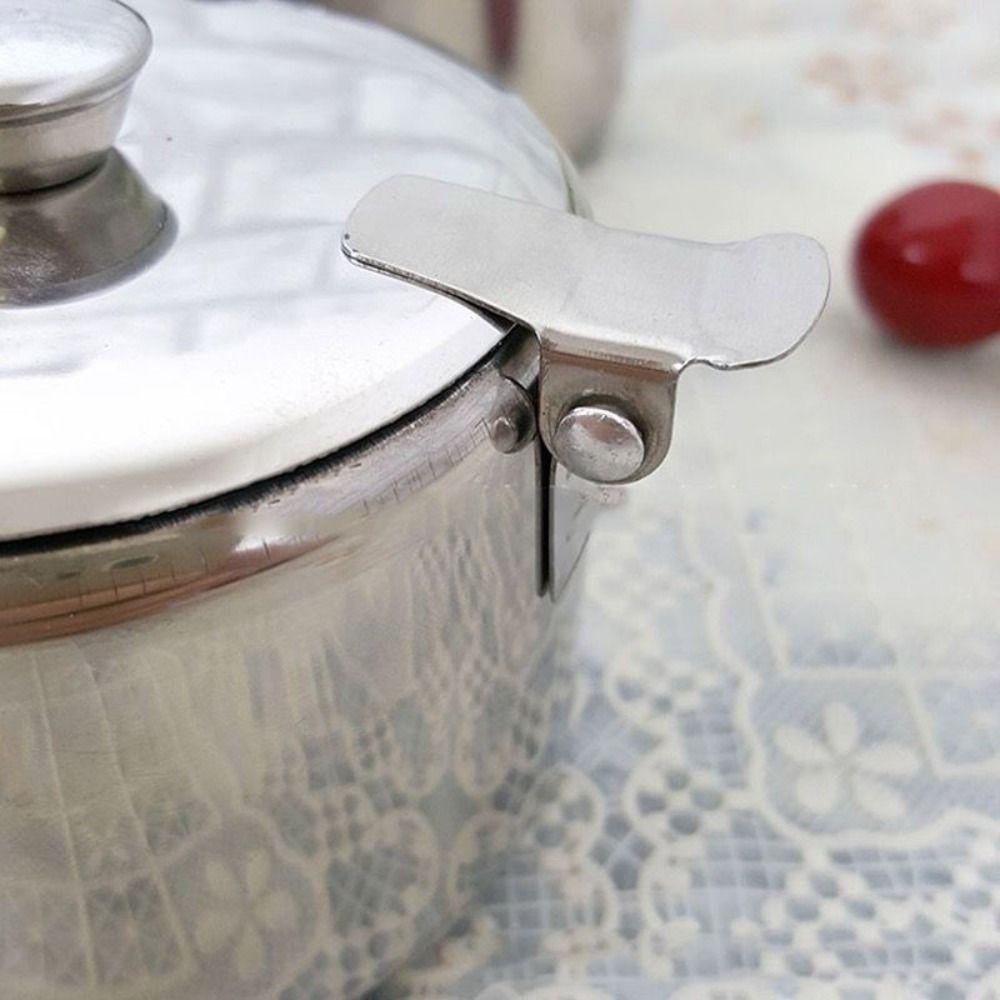 Dustproof Stainless Steel Sugar Bowl Waterproof Salt Organizer Spice Container  for Kichen