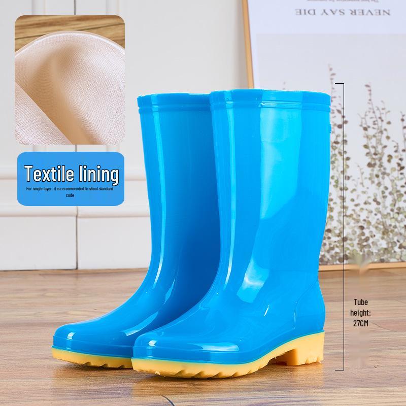 Damen Mid-Calf Fleecegefütterte Rutschfeste Regenstiefel für Alle Jahreszeiten