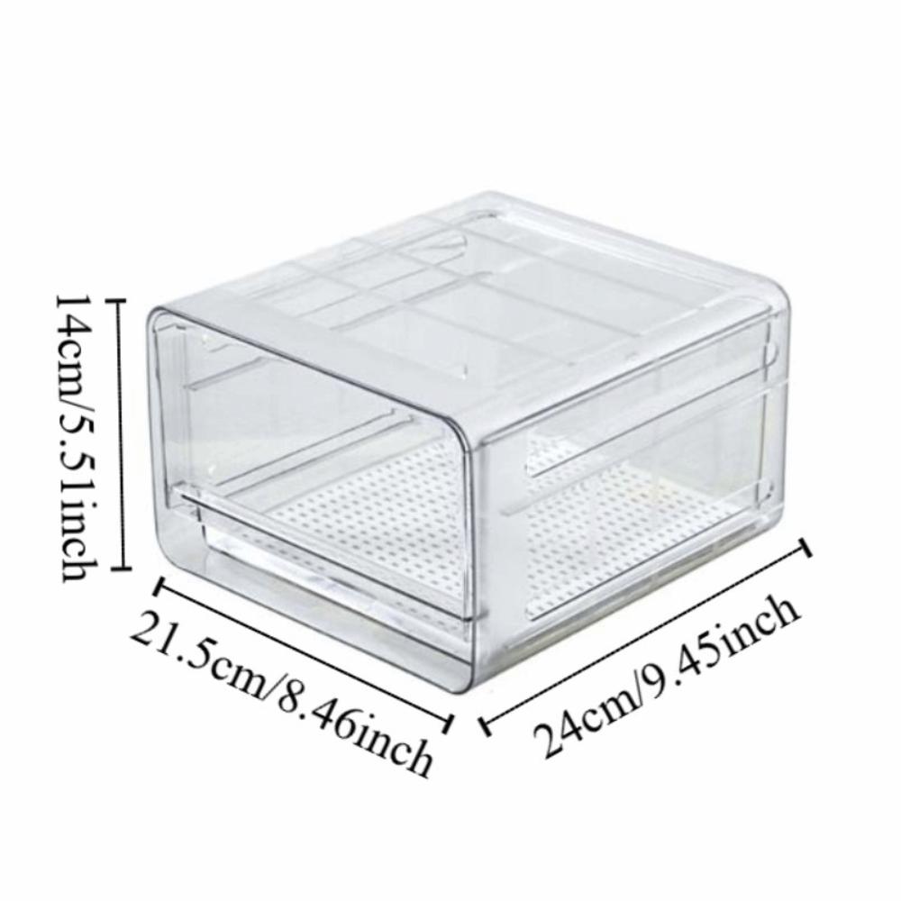 Transparent Food Storage Drawer Stackable Fresh Keeper Bin Vegetable Fridge Organizer Household