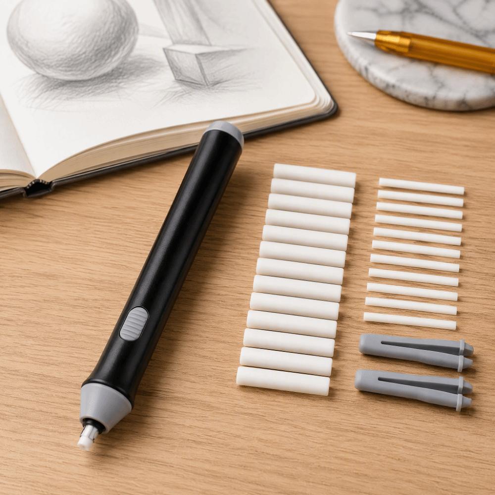 Replaceable Rubber Refills Electric Pencil Eraser Automatic Eraser Kit  For Art Pencils