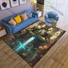 Knight holding glowing sword Print Carpet Rug for Living Room Bedroom Sofa Doormat Home Decor Non-slip Floor Mat